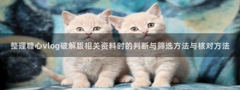 糖心免费版:整理糖心vlog破解版相关资料时的判断与筛选方法与核对方法